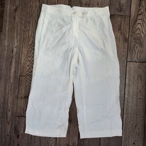 Joseph Linen Blend Wide Leg Capri Pant